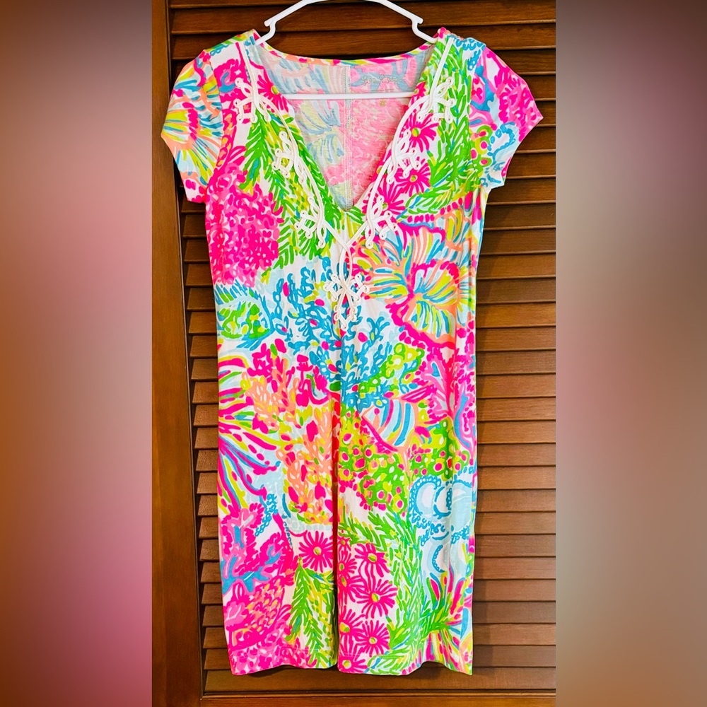 Lilly Pulitzer, Brewster Dress, Lovers Coral. XS